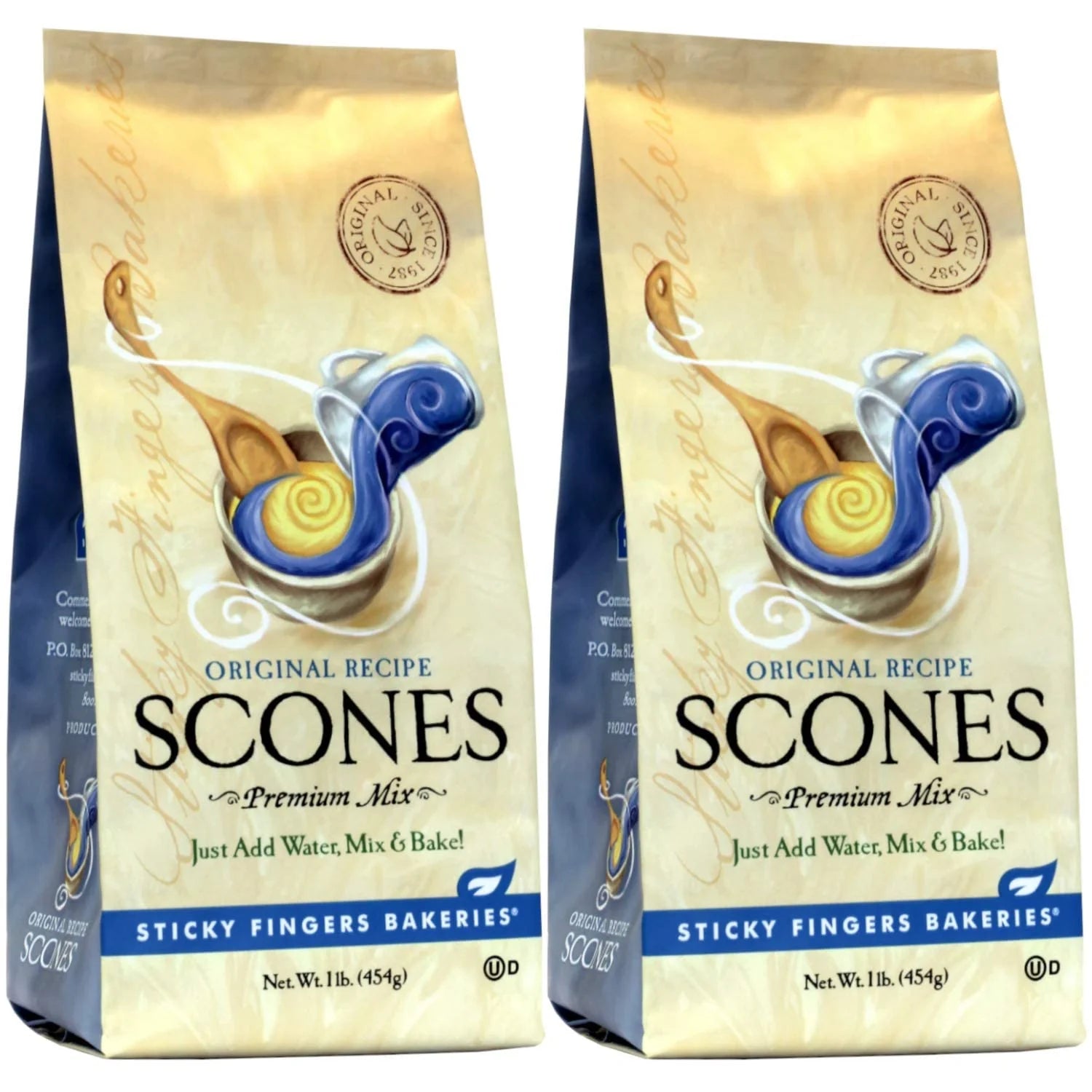 English Scone Mix, Original Flavor by Sticky Fingers Bakeries – Easy to Make English Scones Fresh Baked, Makes 12 Scones (2pk)