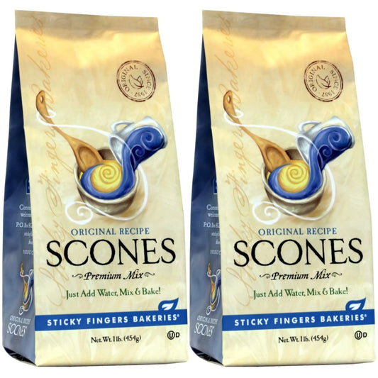 English Scone Mix, Original Flavor by Sticky Fingers Bakeries – Easy to Make English Scones Fresh Baked, Makes 12 Scones (2pk)
