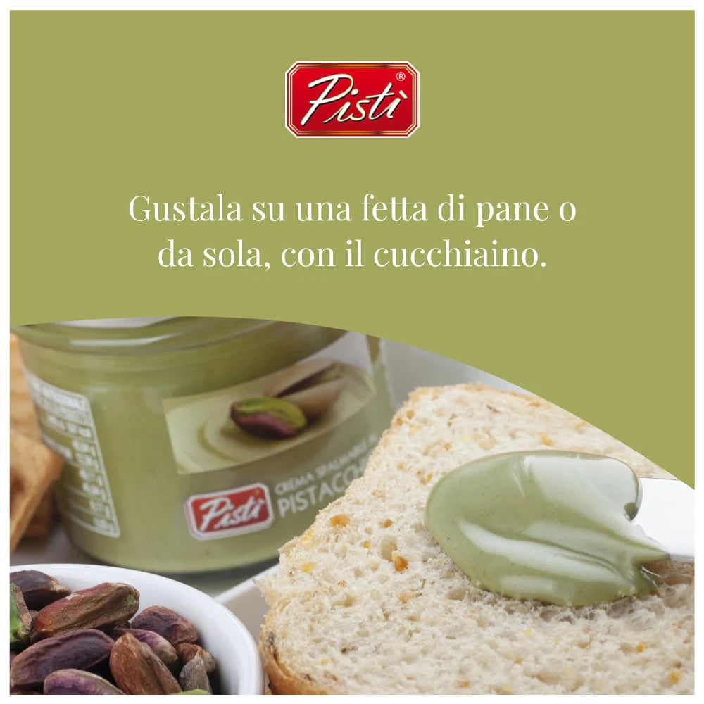 Pisti Cream of Pistachio from Sicily 21.2 Ounce (600g) | Artisanal Italian Nut Spread | Enjoy with Bread and Biscuits